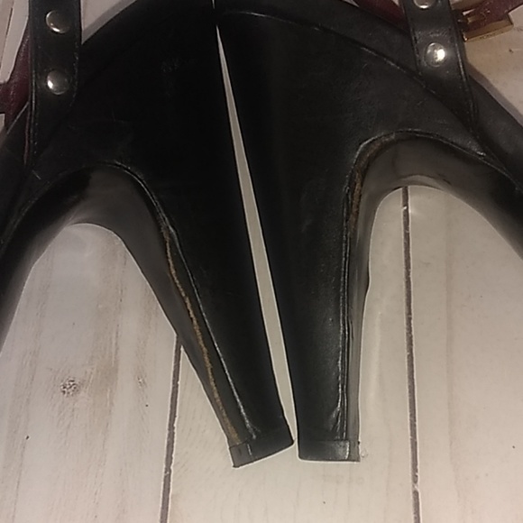 Prada black strappy rivet platform heels - Picture 3 of 8